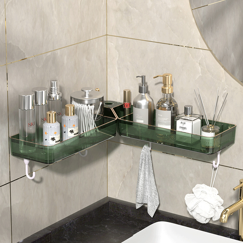 Wall-Mounted No-Punching Corner Shelf,Corner Shower Shelf, Strong Adhesive Shelf, Neat Shower Storage and Soap Holder