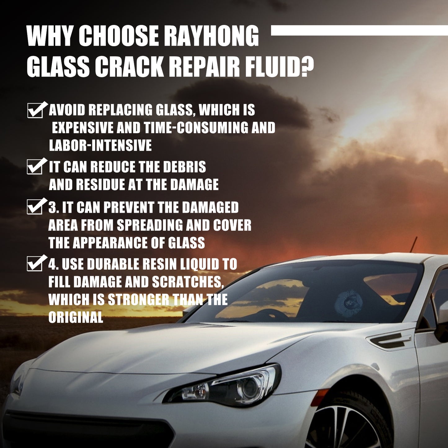 Car Windshield Repair Kit, Automotive Windshield Chip Crack Gone Repair Tool, Windshield Crack Repair Resin Based Kit, Easy Durables, Quick Fix for Chips, Cracks, Star-Shaped Crack, 20ML